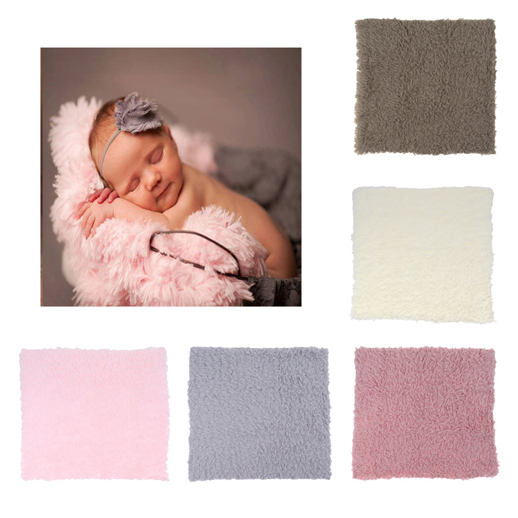 DIY Baby Photo Props Newborn Photography Soft Fur Quilt Mat Blanket Rug Brown