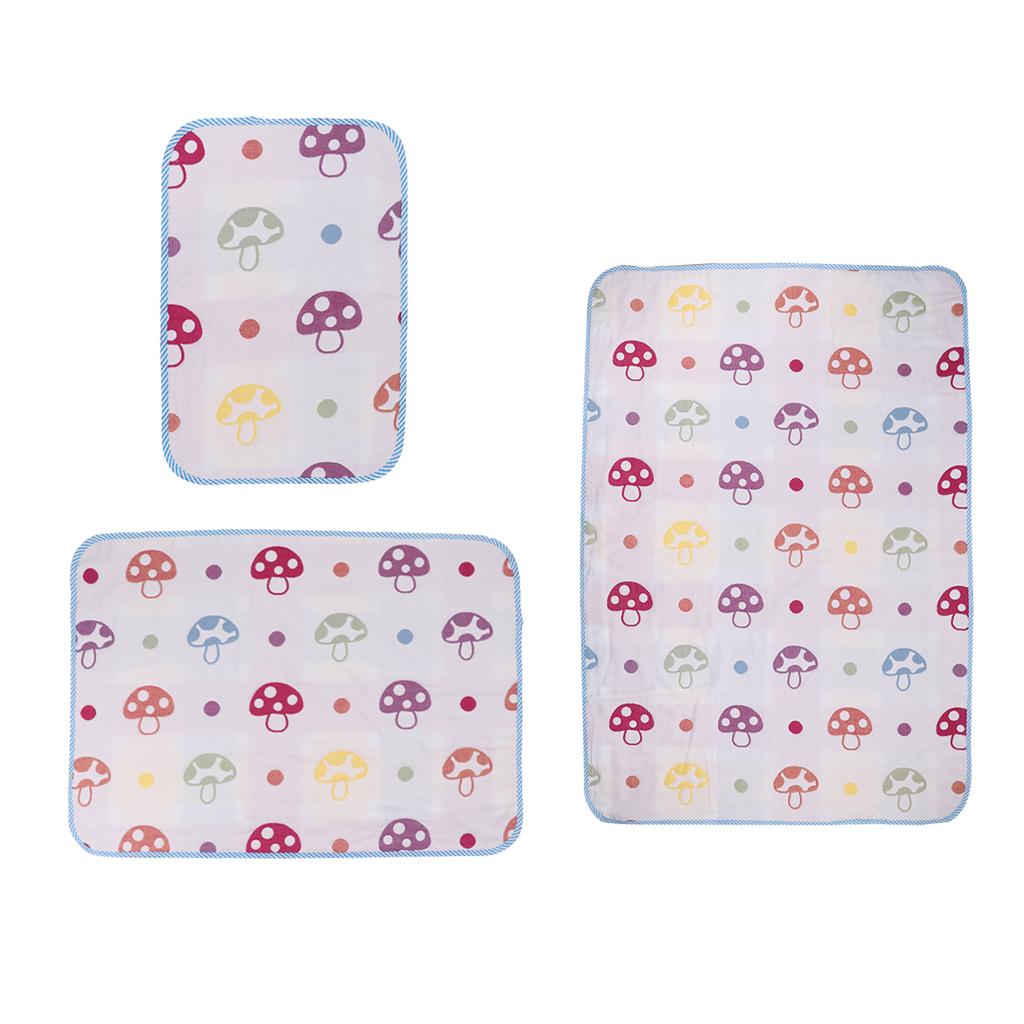 Baby Waterproof Cotton Urine Mat Nappy Bed Changing Diaper Pad 30x45cm Mushroom