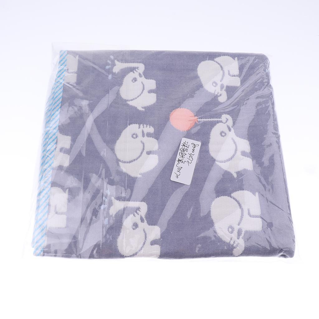 Baby Six-Layer Gauze Padding Mattress Changing Diaper Pad  Blue elephant  50x70cm