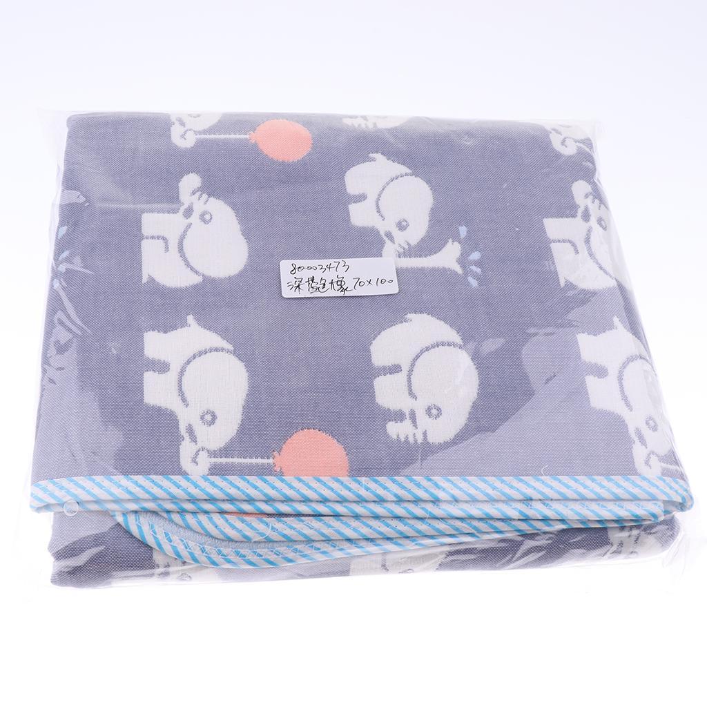 Baby Six-Layer Gauze Padding Mattress Changing Diaper Pad  Blue elephant  70x100cm