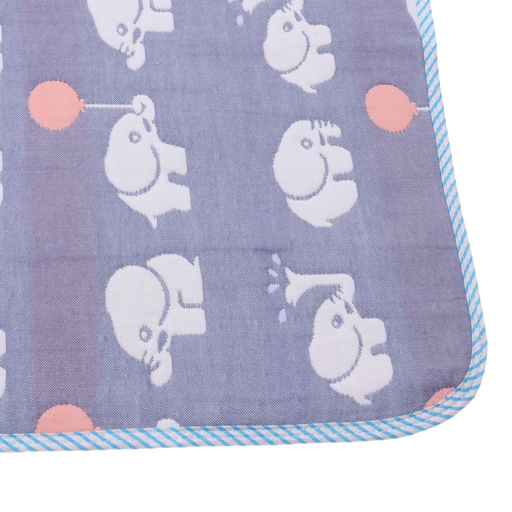 Baby Six-Layer Gauze Padding Mattress Changing Diaper Pad  Blue elephant  70x100cm