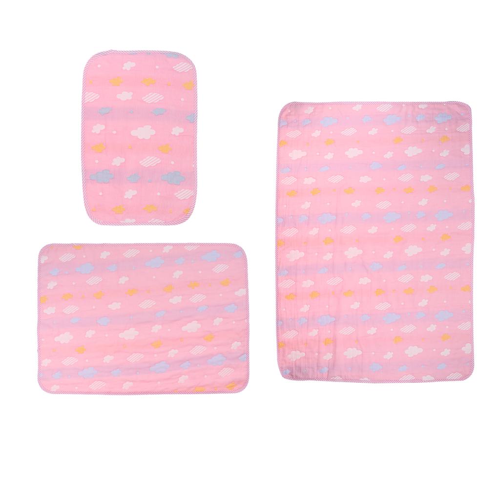 Baby Six-Layer Gauze Padding Mattress Changing Diaper Pad  Pink cloud  30x45cm