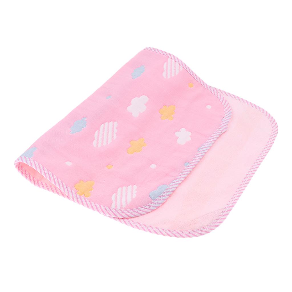 Baby Six-Layer Gauze Padding Mattress Changing Diaper Pad  Pink cloud  30x45cm