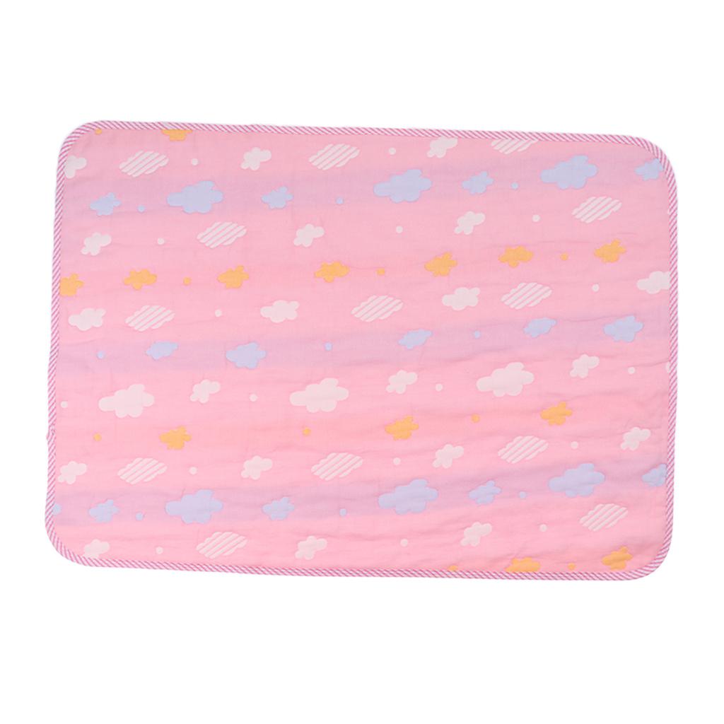 Baby Six-Layer Gauze Padding Mattress Changing Diaper Pad  Pink cloud  50x70cm