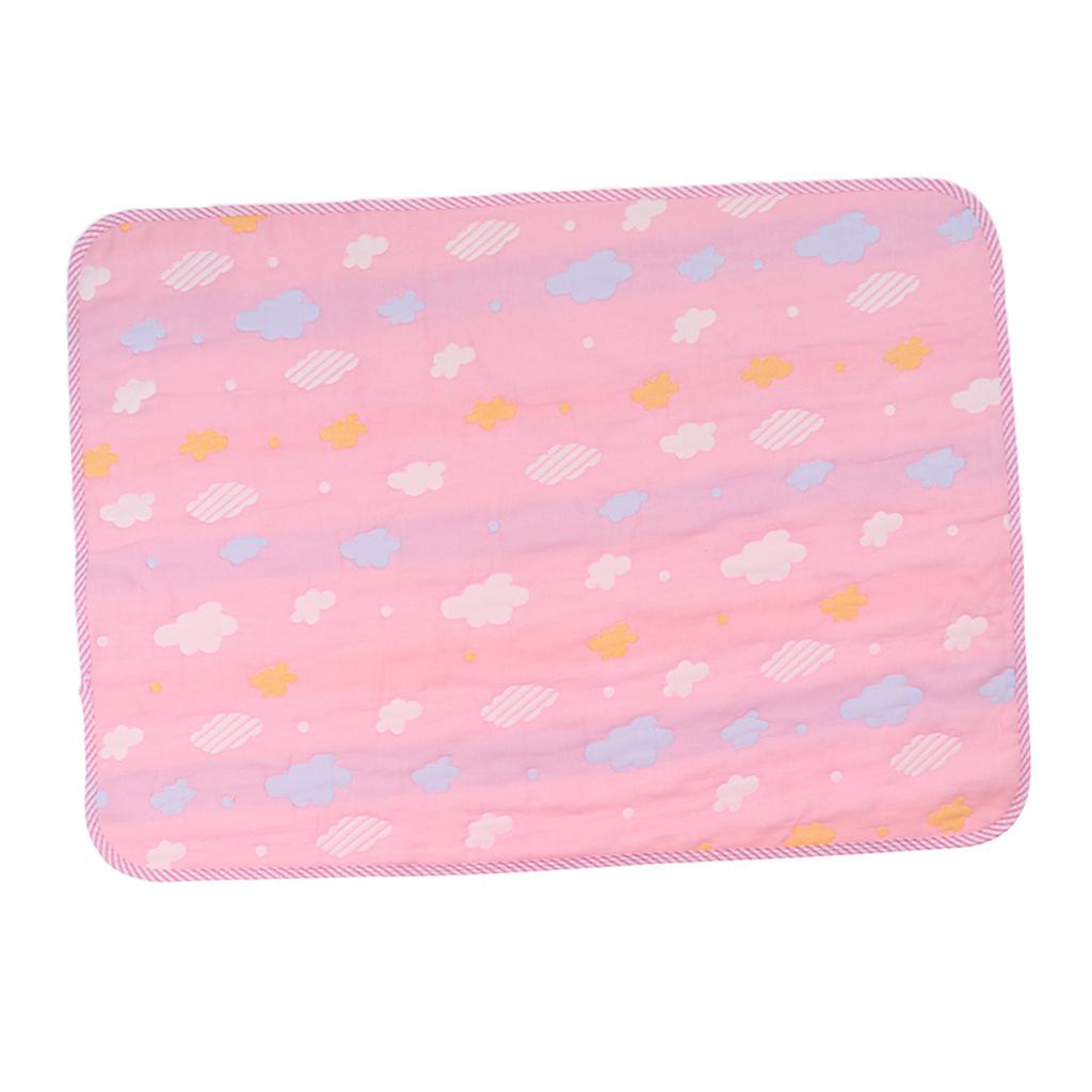 Baby Six-Layer Gauze Padding Mattress Changing Diaper Pad  Pink cloud  50x70cm