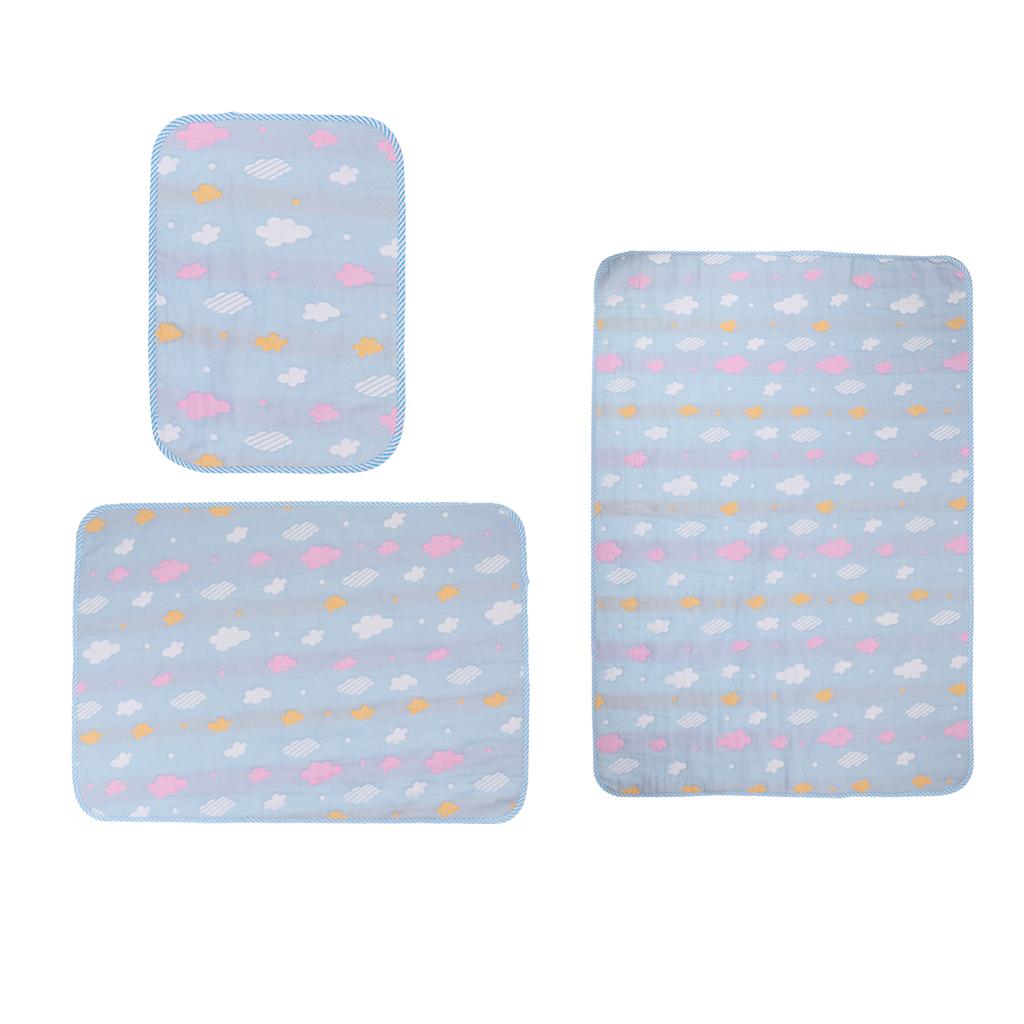 Baby Six-Layer Gauze Padding Mattress Changing Diaper Pad  Blue cloud  30x45cm