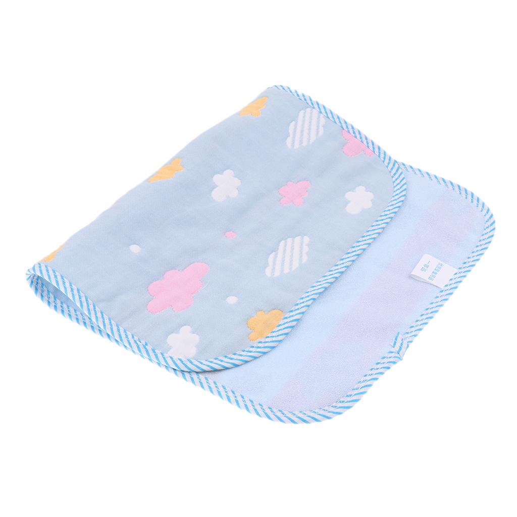 Baby Six-Layer Gauze Padding Mattress Changing Diaper Pad  Blue cloud  30x45cm