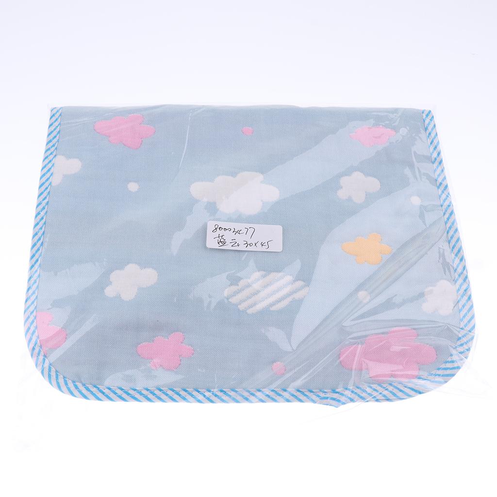 Baby Six-Layer Gauze Padding Mattress Changing Diaper Pad  Blue cloud  30x45cm