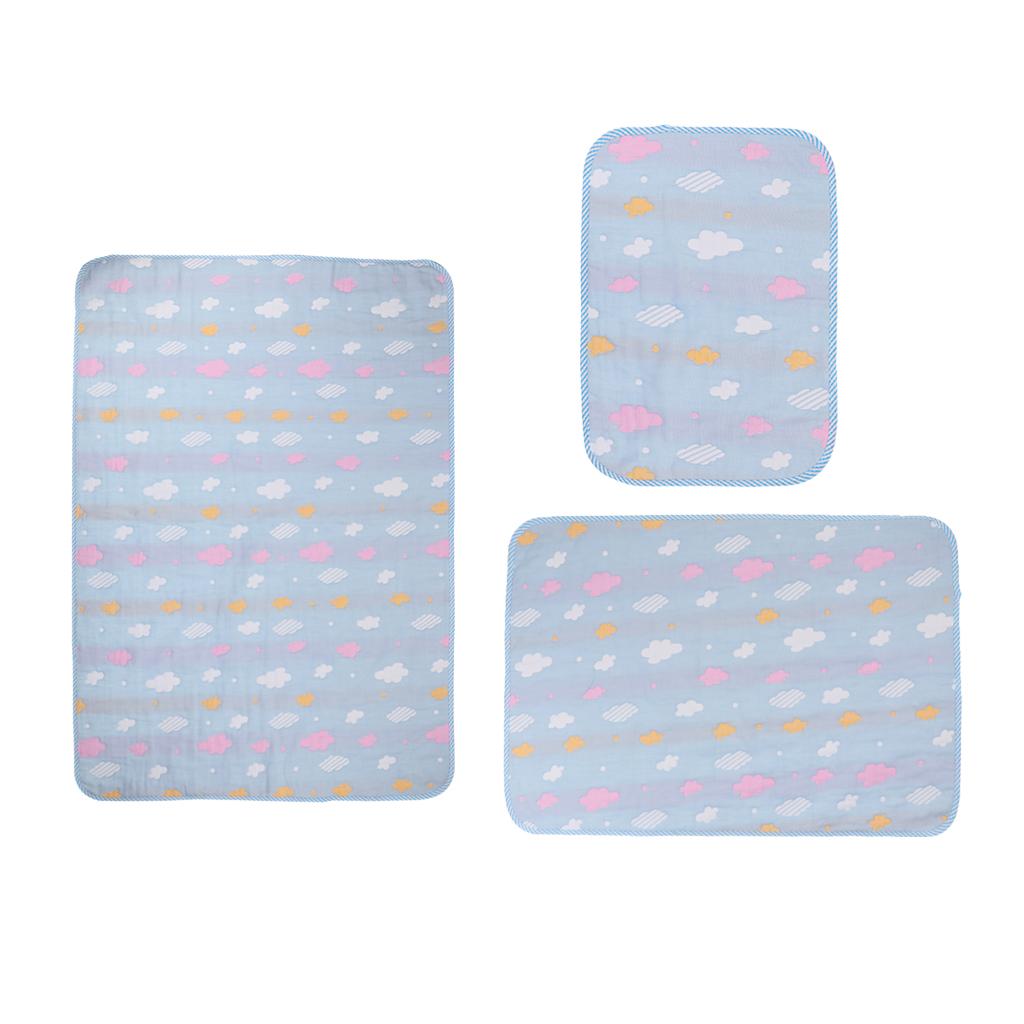 Baby Six-Layer Gauze Padding Mattress Changing Diaper Pad  Blue cloud  30x45cm