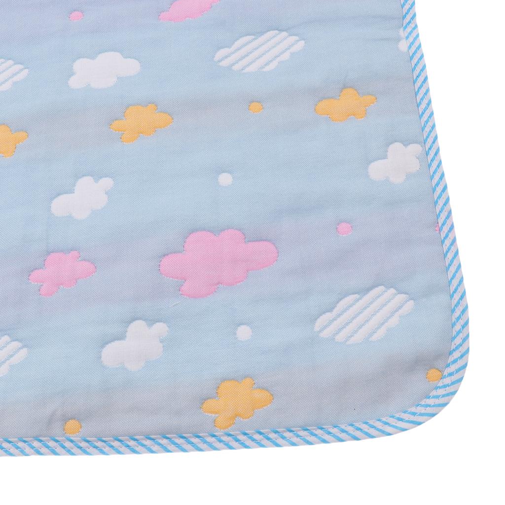Baby Six-Layer Gauze Padding Mattress Changing Diaper Pad  Blue cloud  50x70cm