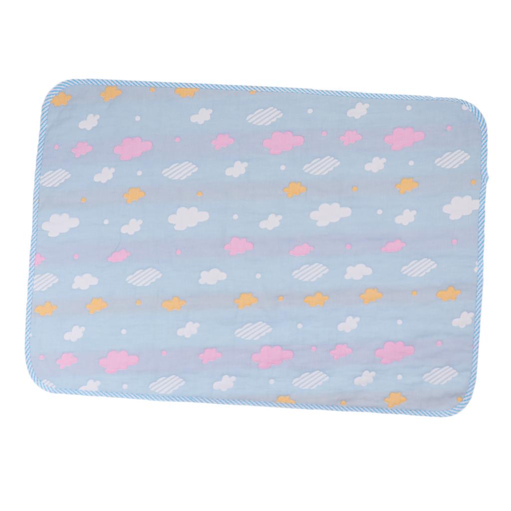 Baby Six-Layer Gauze Padding Mattress Changing Diaper Pad  Blue cloud  50x70cm