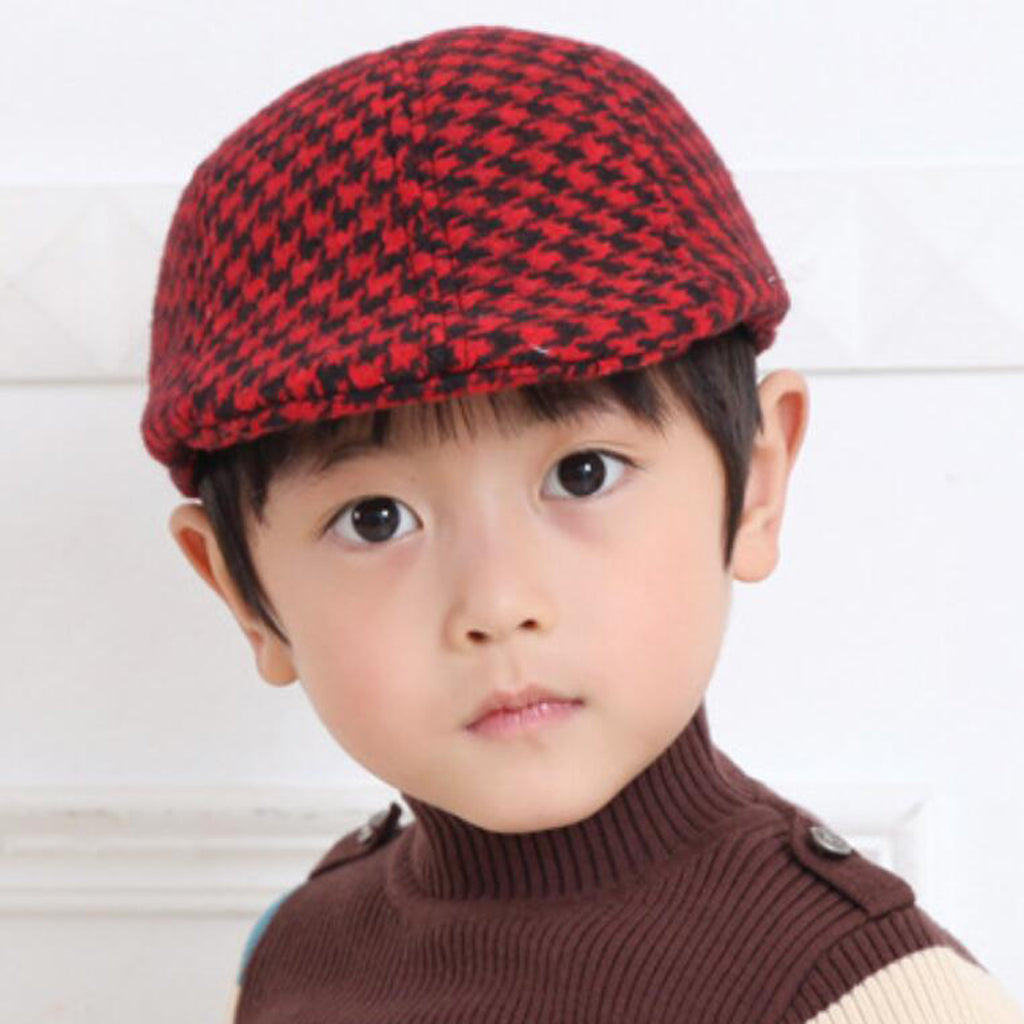 Baby Kids Cotton Flat Cap Ivy Gatsby Newsboy Hat Red