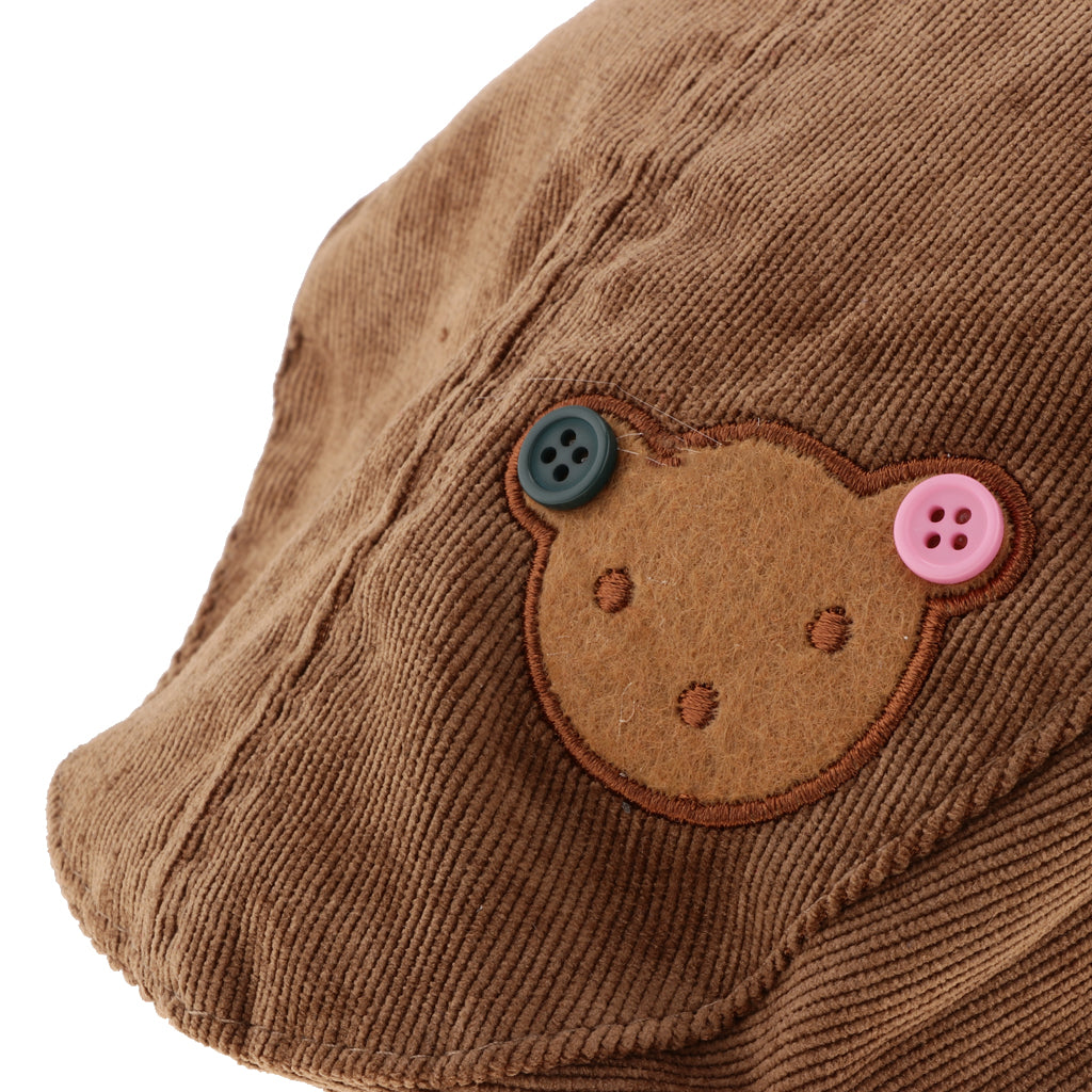 Toddler Kids Baby Boys Girls Beret Cap Fashion Cartoon Bear Hat Brown