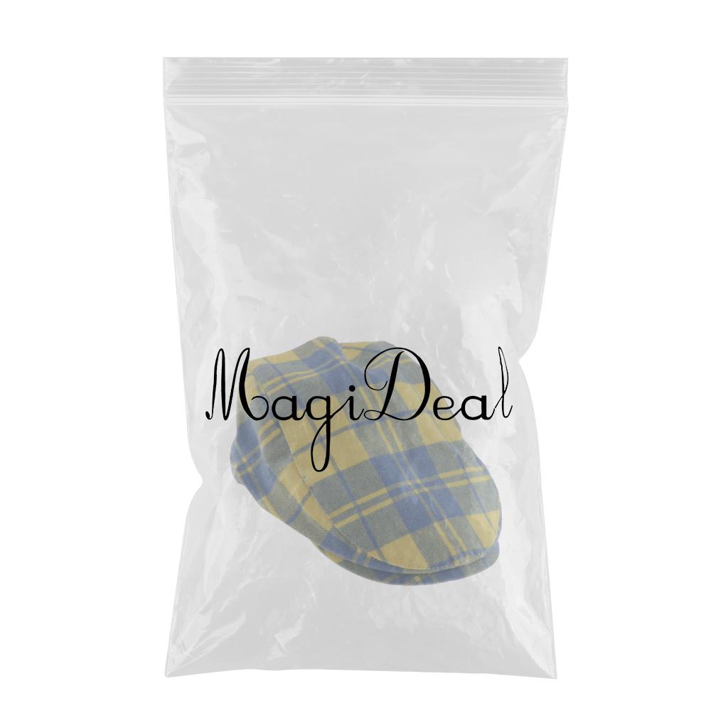 Kids Beret Retro Plaid Hat for Baby Children's Cap  Yellow