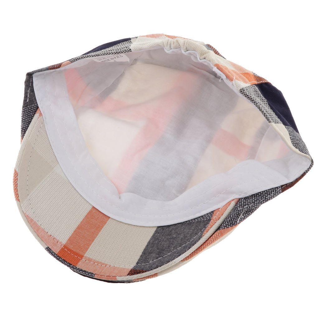 Children's Beret Retro Plaid Hat for Baby Children's Cap Orange plaid