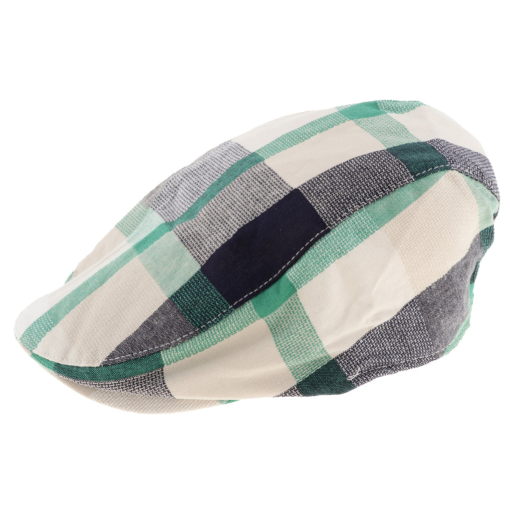 Children's Beret Retro Plaid Hat for Baby Children's Cap Green plaid