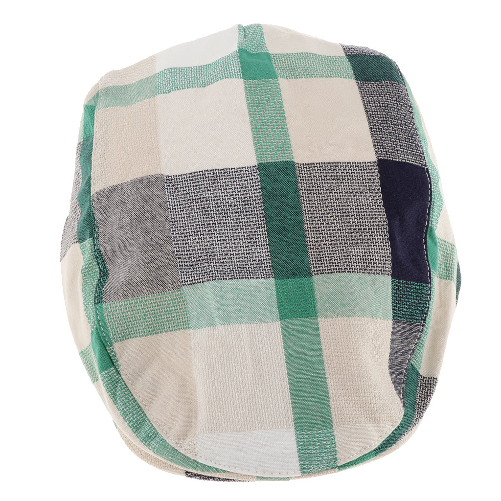 Children's Beret Retro Plaid Hat for Baby Children's Cap Green plaid