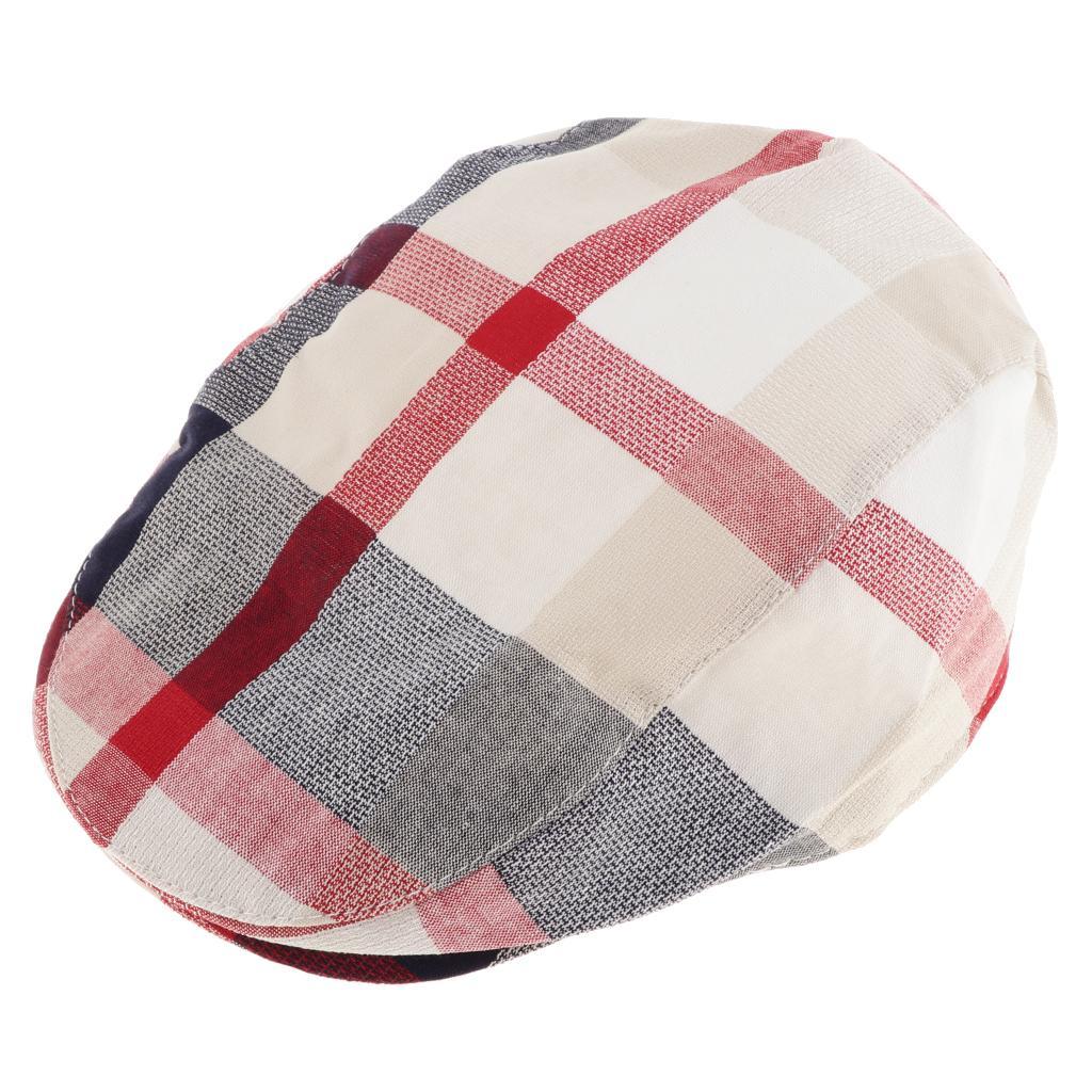 Children's Beret Retro Plaid Hat for Baby Children's Cap Red plaid