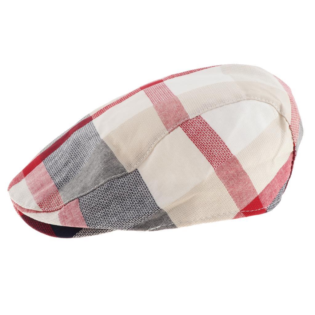 Children's Beret Retro Plaid Hat for Baby Children's Cap Red plaid