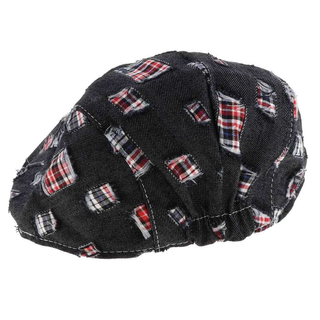 Baby Kids Cotton Flat Cap Ivy Gatsby Newsboy Hats Black