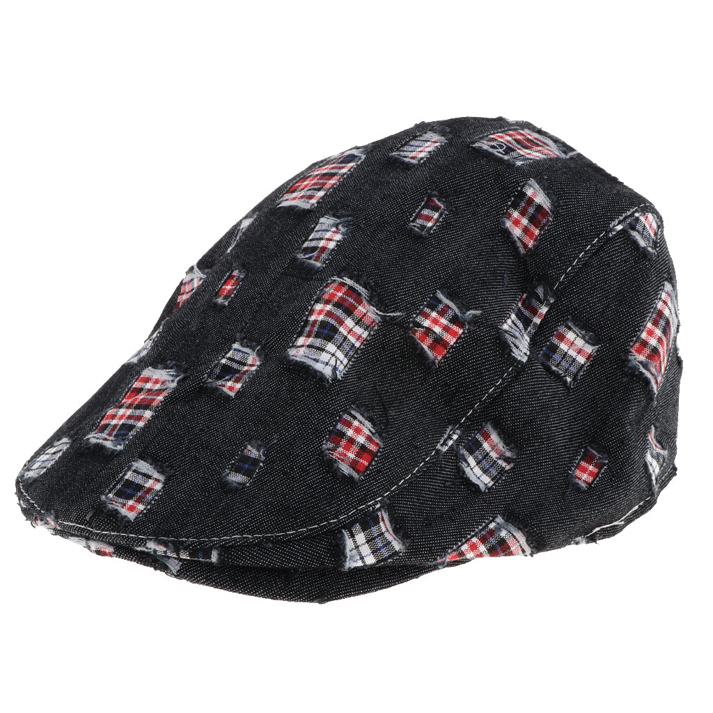 Baby Kids Cotton Flat Cap Ivy Gatsby Newsboy Hats Black