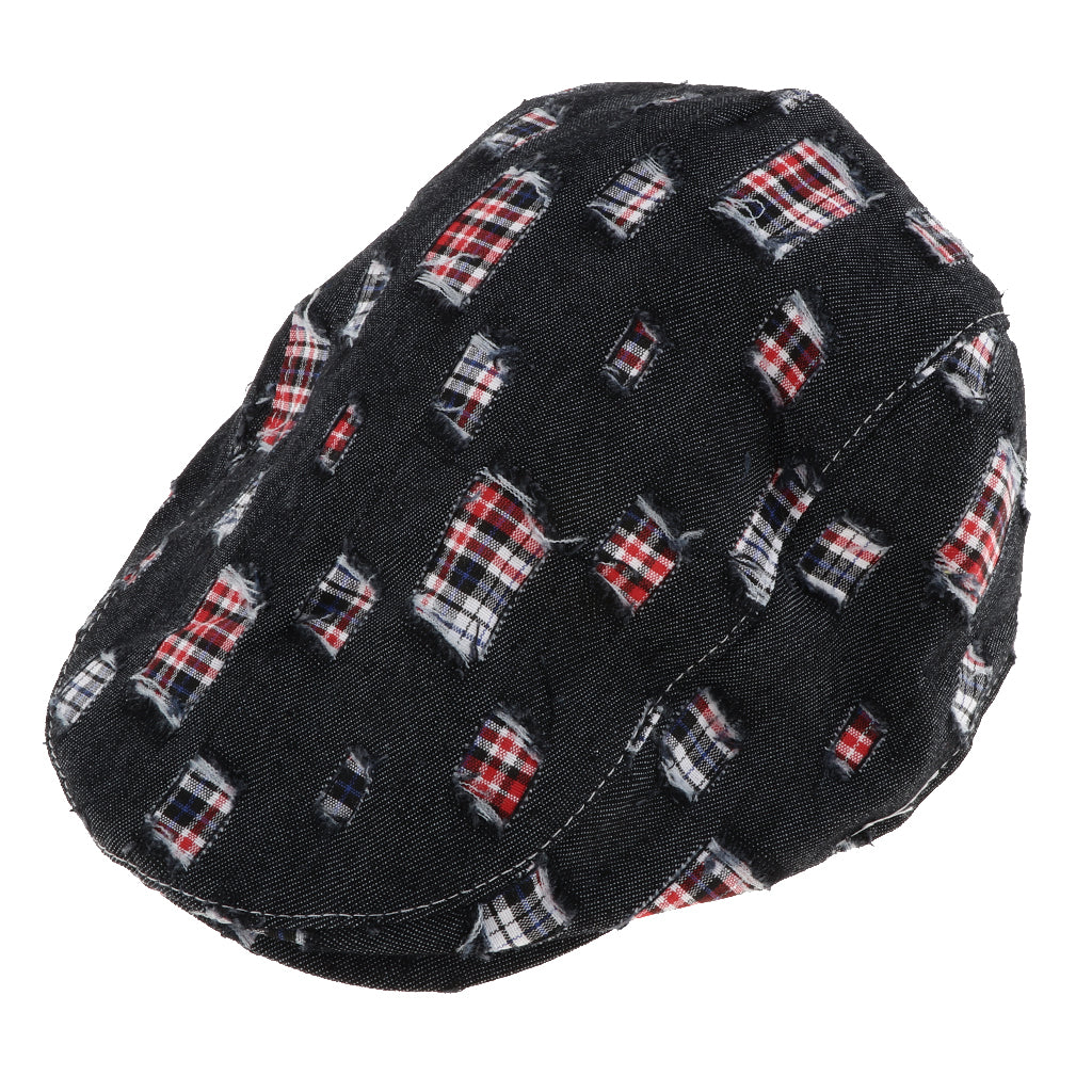 Baby Kids Cotton Flat Cap Ivy Gatsby Newsboy Hats Black