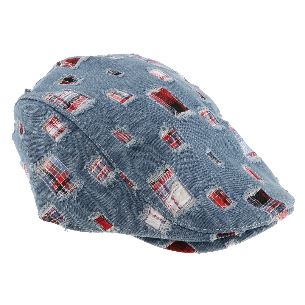 Baby Kids Cotton Flat Cap Ivy Gatsby Newsboy Hats Blue