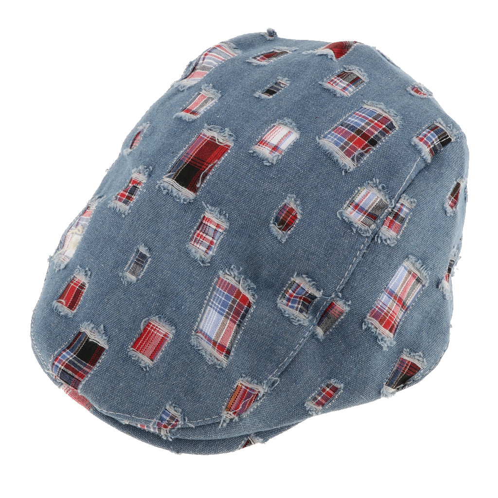 Baby Kids Cotton Flat Cap Ivy Gatsby Newsboy Hats Blue