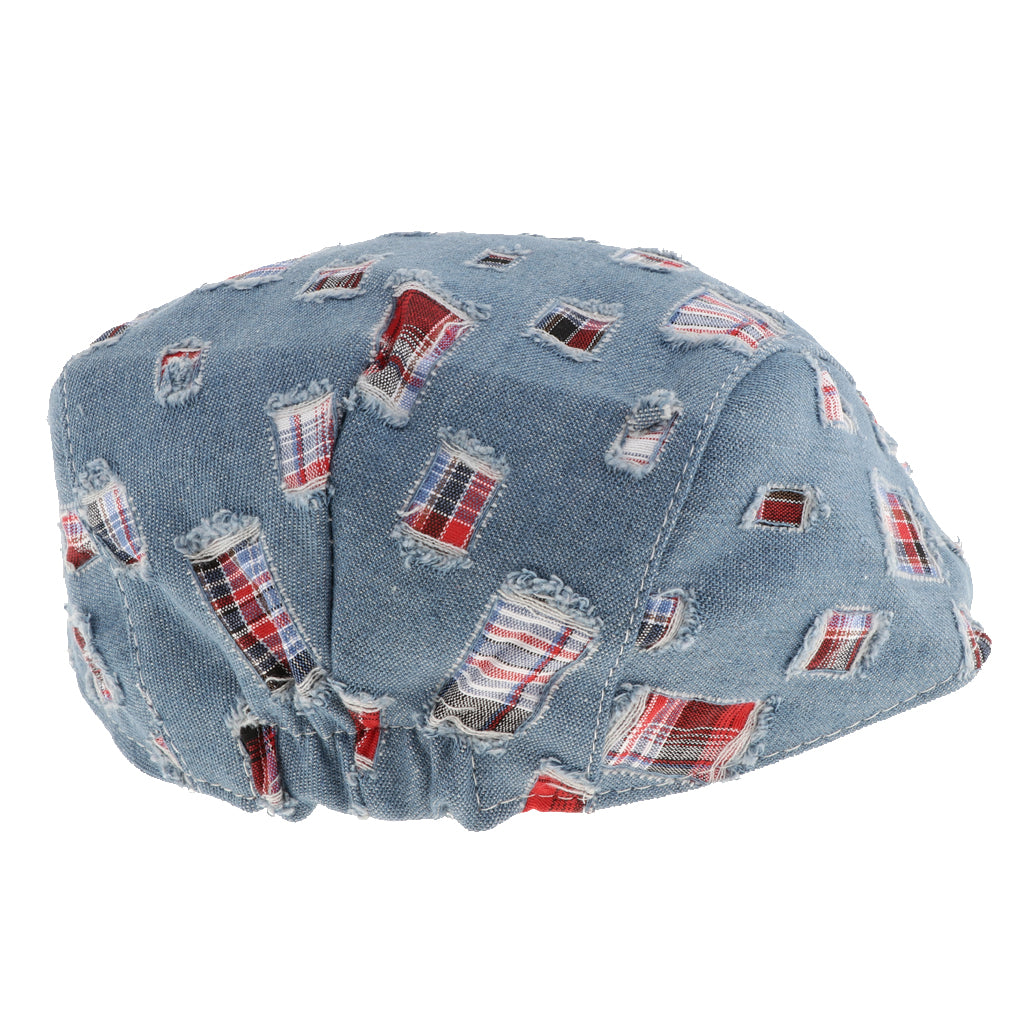 Baby Kids Cotton Flat Cap Ivy Gatsby Newsboy Hats Blue