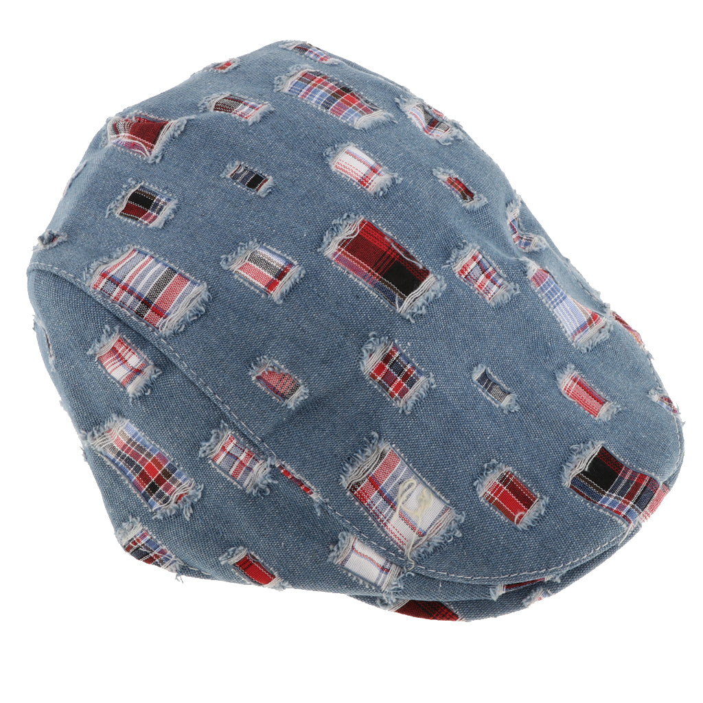 Baby Kids Cotton Flat Cap Ivy Gatsby Newsboy Hats Blue