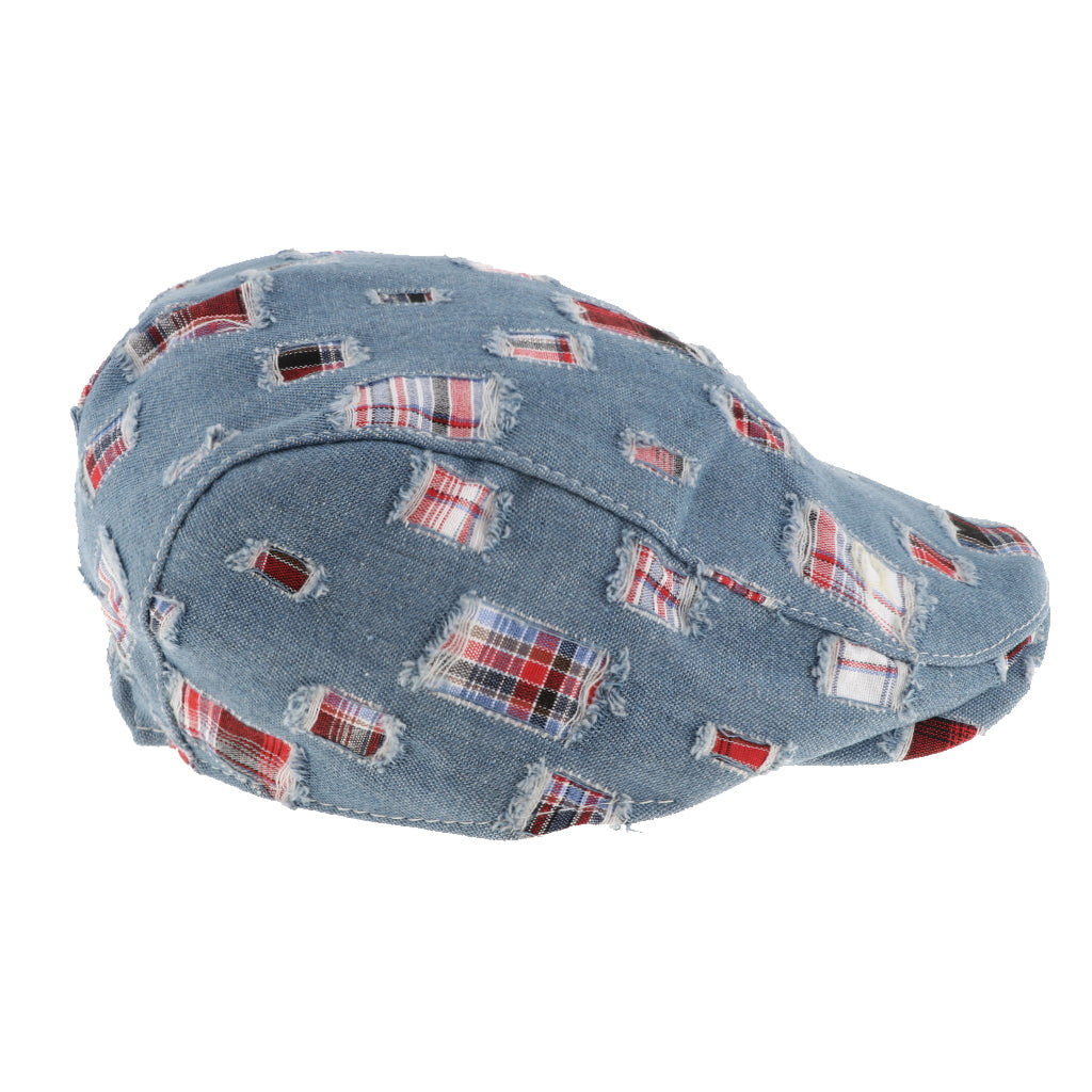 Baby Kids Cotton Flat Cap Ivy Gatsby Newsboy Hats Blue