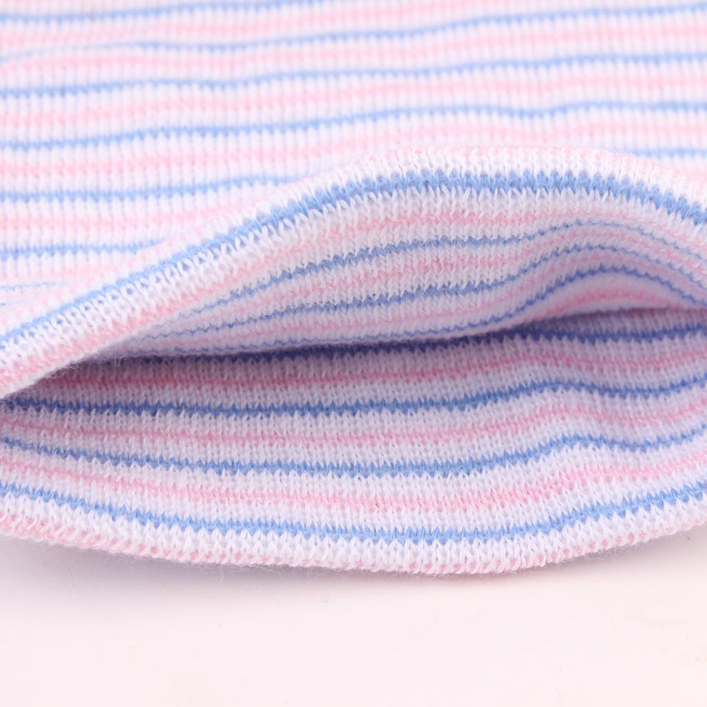 Cute Newborn Baby Soft Comfy Ball Hospital Cap Warm Beanie Hat  Stripe