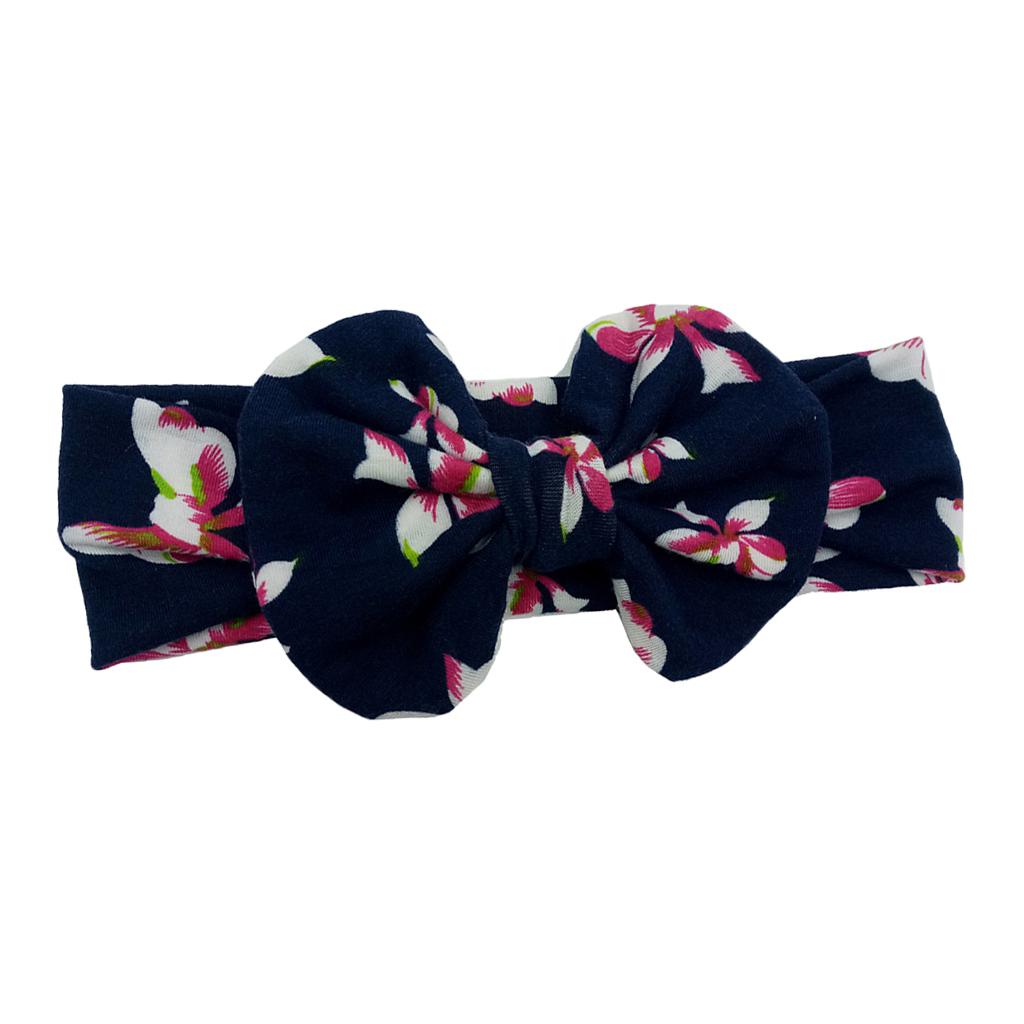 Cute Infant Girls Colorful Printed Flower Cotton Bow Baby Hair Band  Style-3