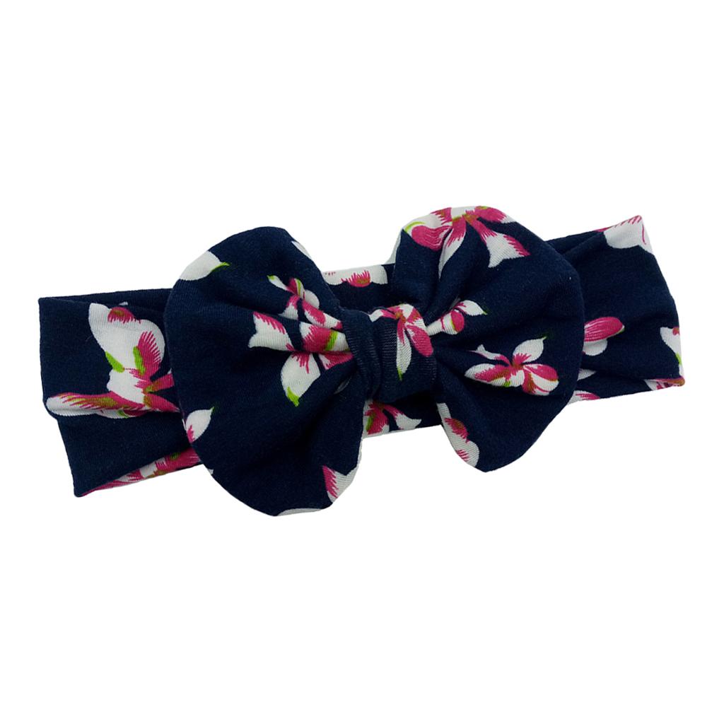 Cute Infant Girls Colorful Printed Flower Cotton Bow Baby Hair Band  Style-3