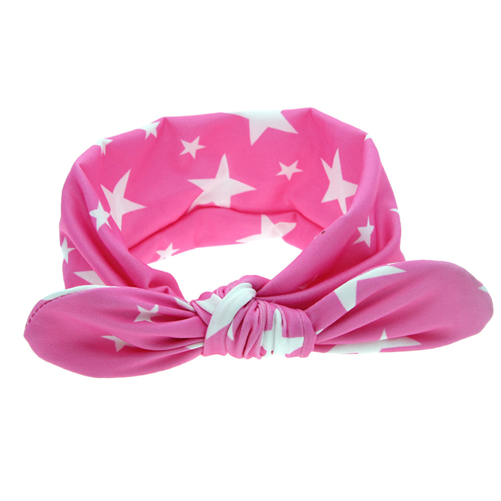 Cute Rabbit Ears Headband Baby Infant Children's HeadBand Rose red star