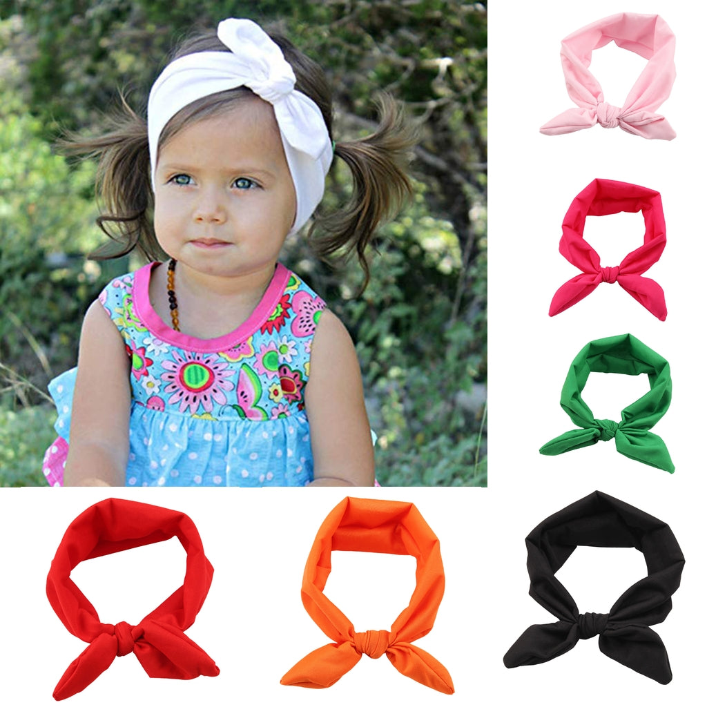 Baby Toddler Girls Kids Bow Knot Turban Headband Hair Band Headwrap Red