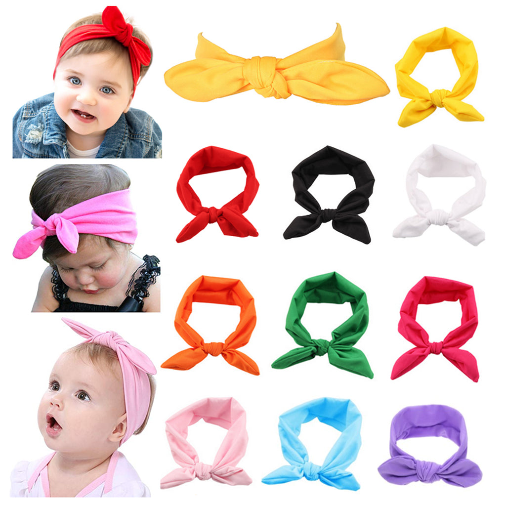 Baby Toddler Girls Kids Bow Knot Turban Headband Hair Band Headwrap Red