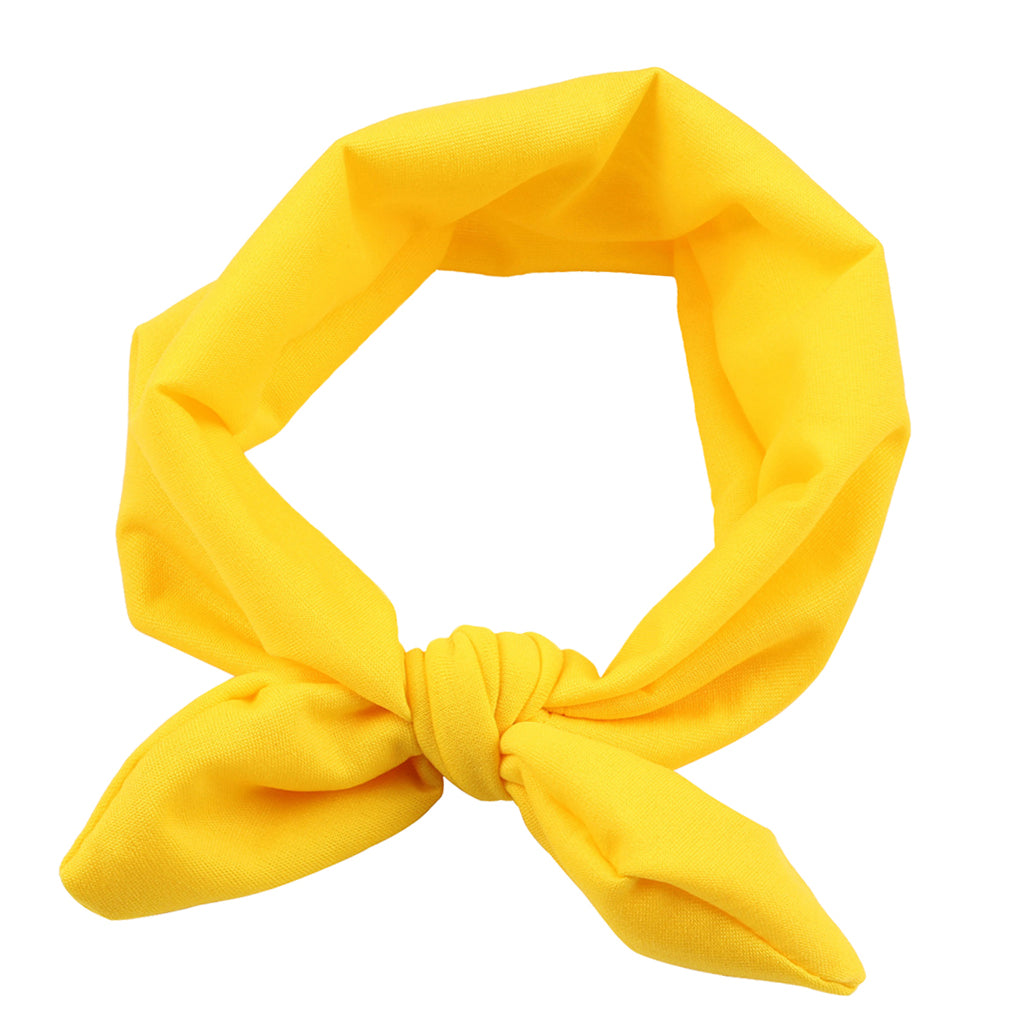 Baby Toddler Girls Kids Bow Knot Turban Headband Hair Band Headwrap Yellow