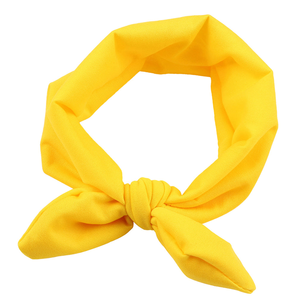 Baby Toddler Girls Kids Bow Knot Turban Headband Hair Band Headwrap Yellow