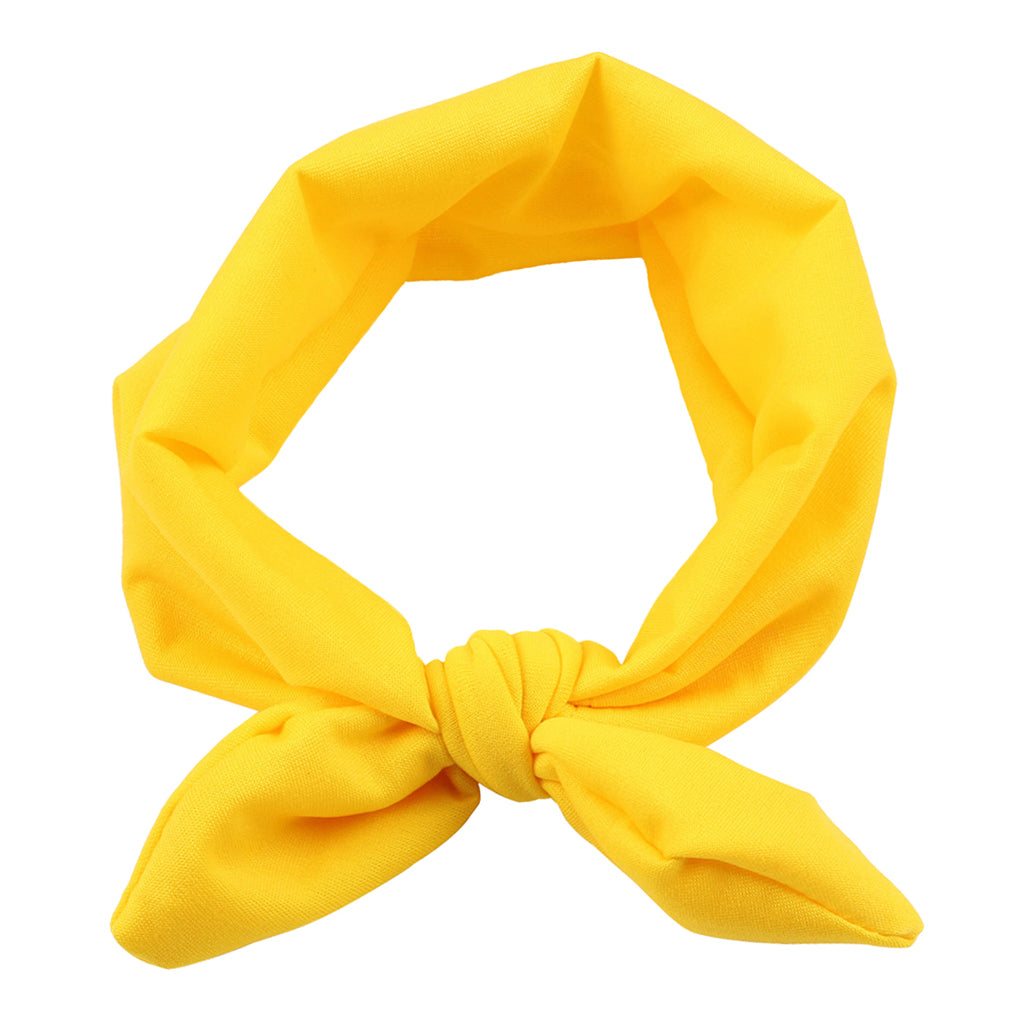 Baby Toddler Girls Kids Bow Knot Turban Headband Hair Band Headwrap Yellow