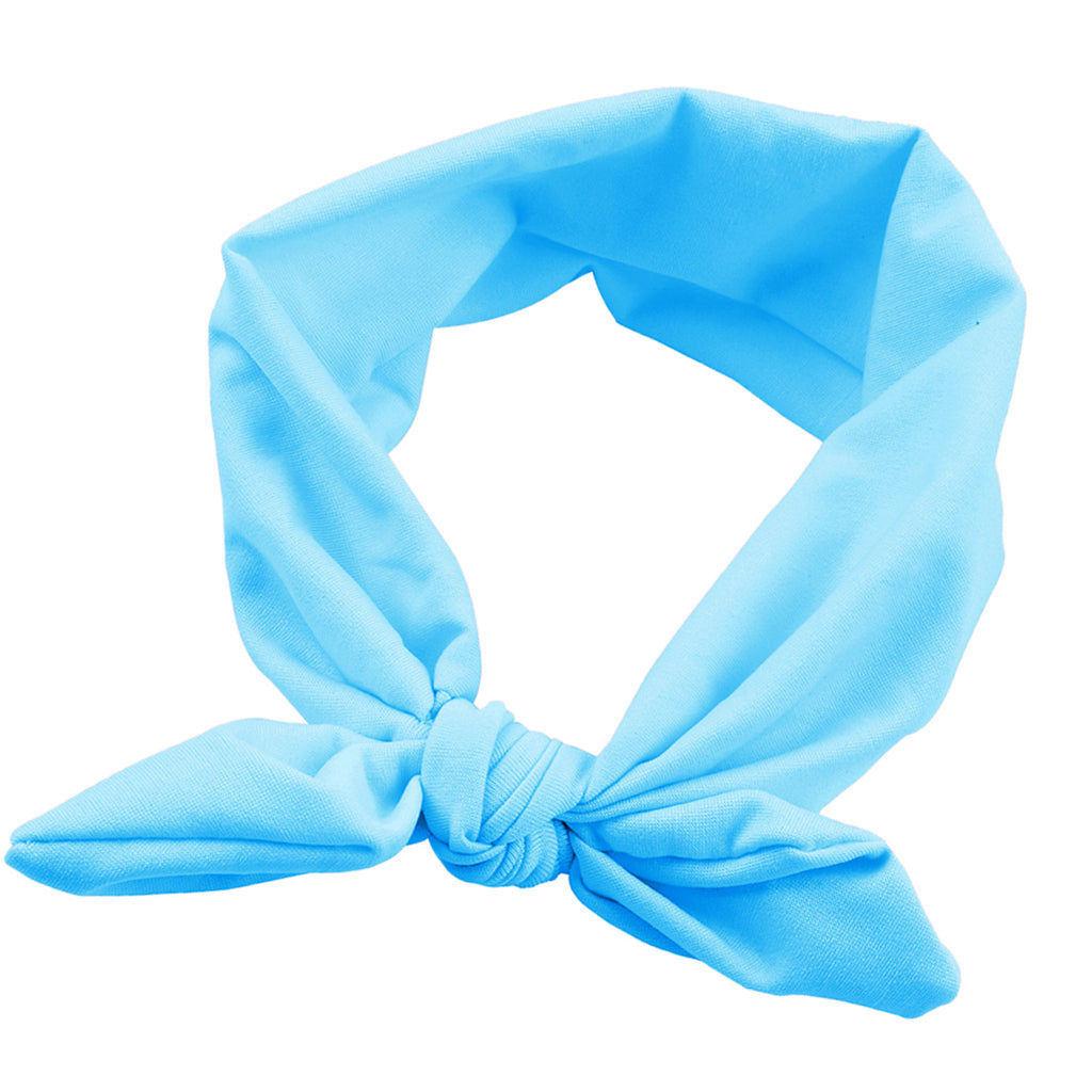 Baby Toddler Girls Kids Bow Knot Turban Headband Hair Band Headwrap Blue