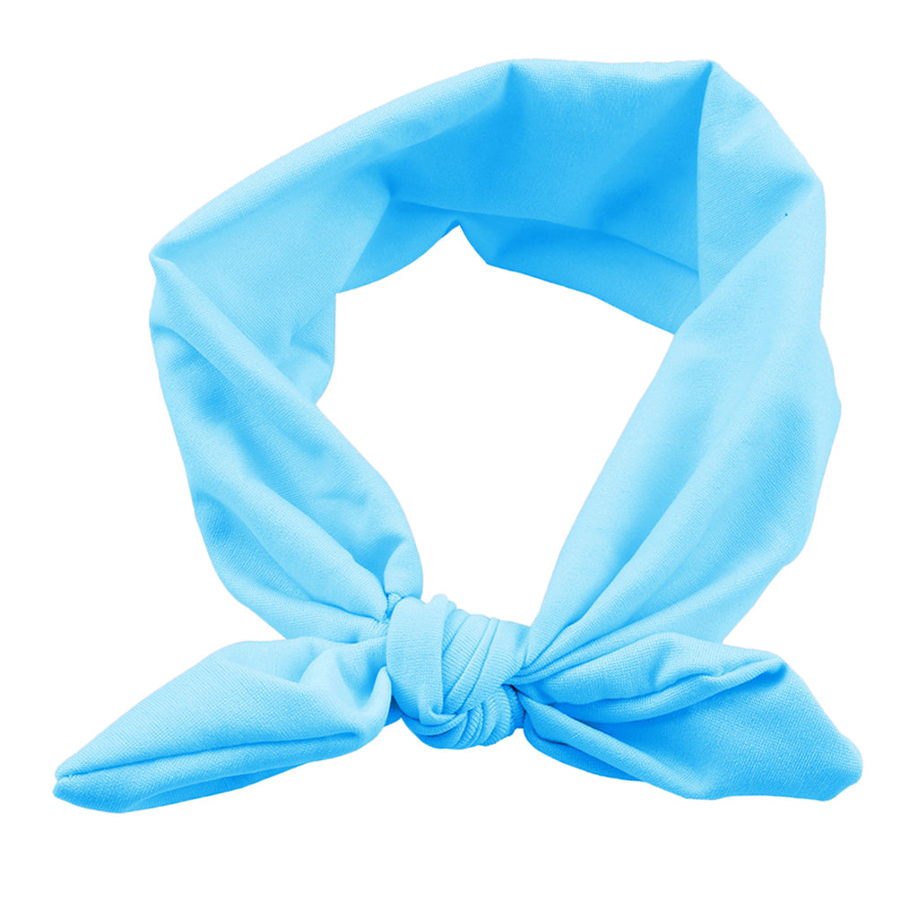 Baby Toddler Girls Kids Bow Knot Turban Headband Hair Band Headwrap Blue