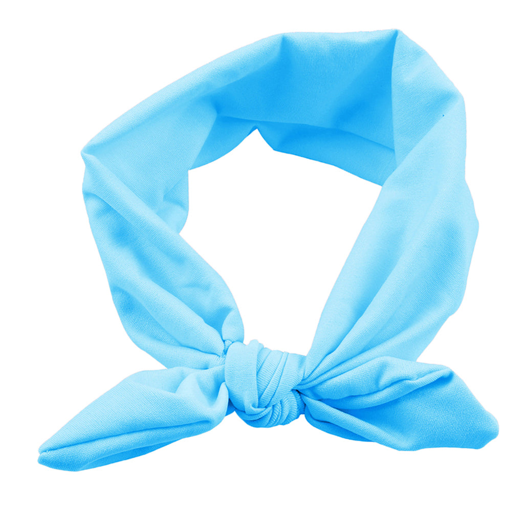 Baby Toddler Girls Kids Bow Knot Turban Headband Hair Band Headwrap Blue