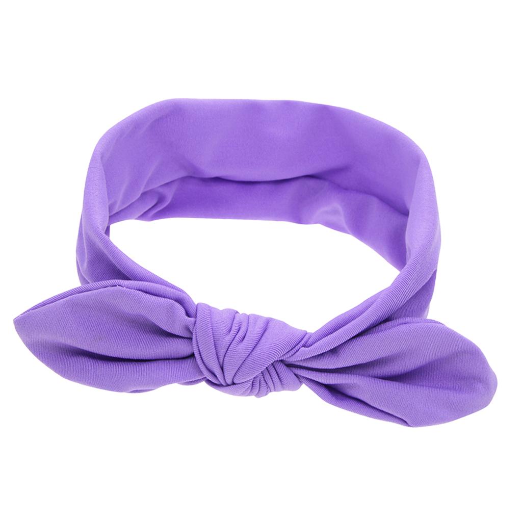 Baby Toddler Girls Kids Bow Knot Turban Headband Hair Band Headwrap Purple