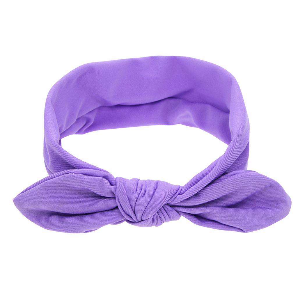 Baby Toddler Girls Kids Bow Knot Turban Headband Hair Band Headwrap Purple