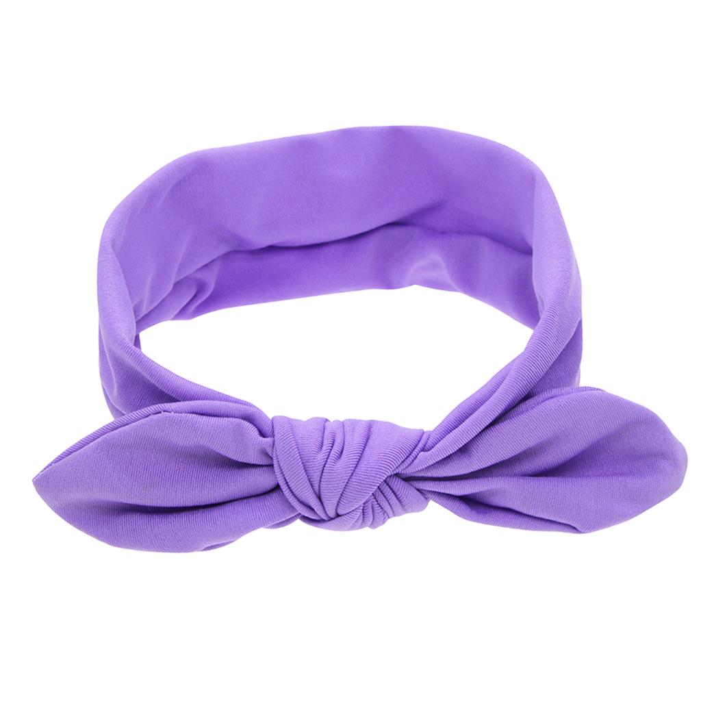 Baby Toddler Girls Kids Bow Knot Turban Headband Hair Band Headwrap Purple