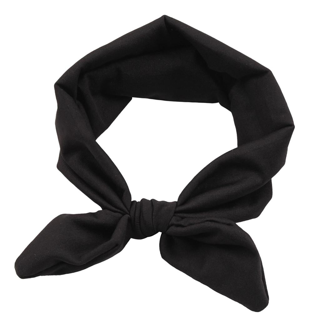 Baby Toddler Girls Kids Bow Knot Turban Headband Hair Band Headwrap Black