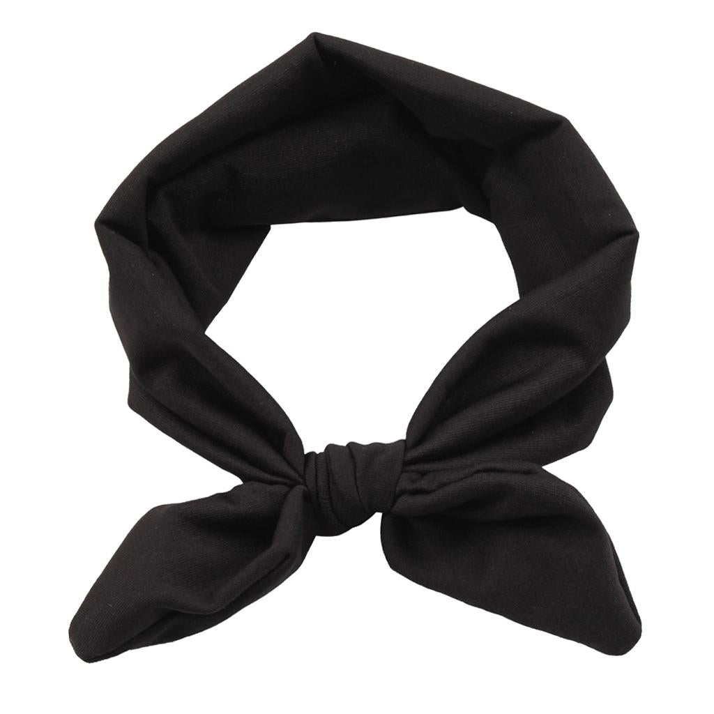 Baby Toddler Girls Kids Bow Knot Turban Headband Hair Band Headwrap Black