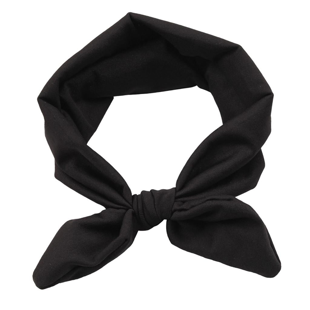 Baby Toddler Girls Kids Bow Knot Turban Headband Hair Band Headwrap Black