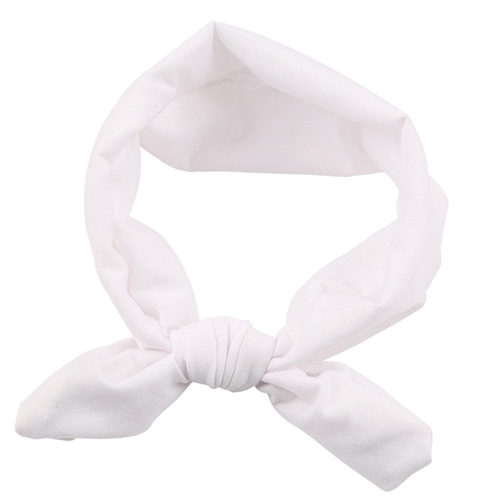 Baby Toddler Girls Kids Bow Knot Turban Headband Hair Band Headwrap White